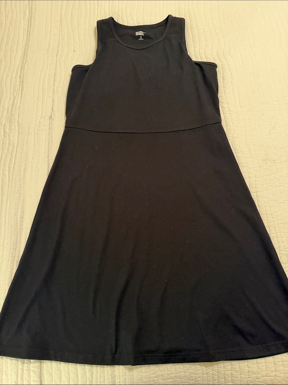 Lands' End Black Sleeveless Mini Dress With Built in Bra